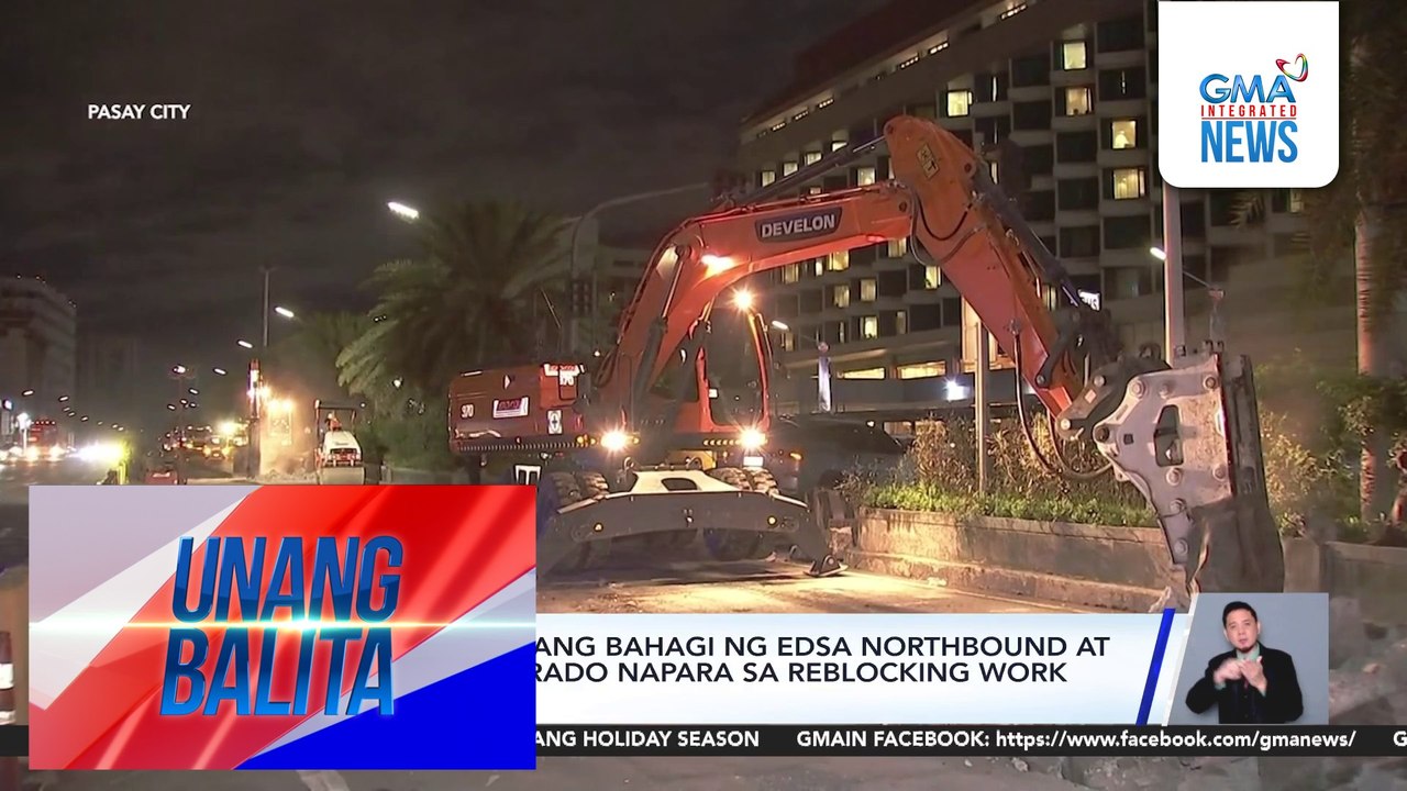 Inner lanes sa ilang bahagi ng EDSA Northbound at Southbound, sarado na para sa reblocking work at pag-aspalto | Unang Balita