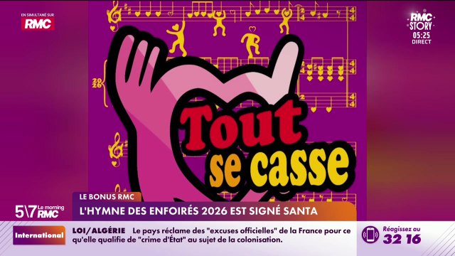 Le bonus RMC : L'hymne des enfoirés 2026 est signé Santa - 25/12
