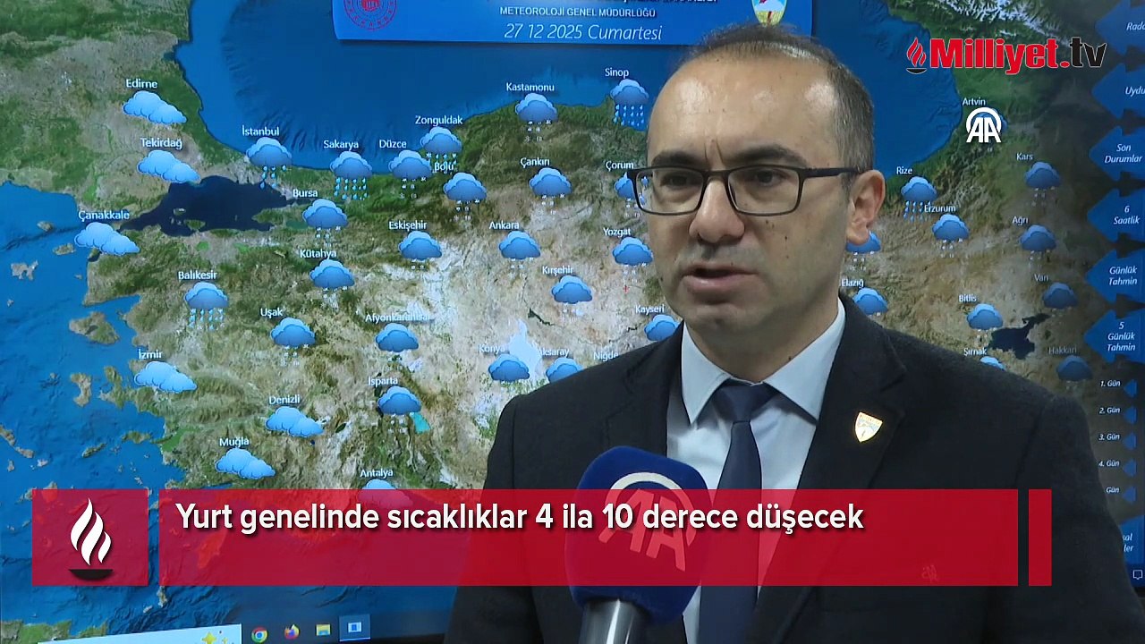 Yurt genelinde sıcaklıklar 4 ila 10 derece düşecek