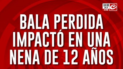 Bala perdida impactó en una nena de doce años y la dejó luchando por su vida