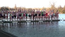 Swimmers brave chilly waters for annual Christmas Day Serpentine swim in London