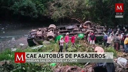 Cae autobús de pasajeros a barranco en Zontecomatlán, Veracruz; reportan heridos y muertos
