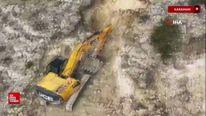 Karaman’da kepçeyle tarihi eser arayanlara operasyon: 14 gözaltı