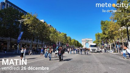 Bulletin météo Île-de-France du vendredi 26 décembre 2025