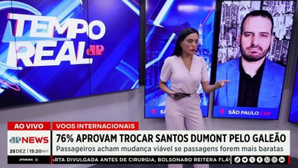 Cerca de 76% dos passageiros trocariam o Santos Dummont pelo Galeão no RJ | TEMPO REAL
