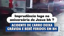 Acidente de carro com 7 ocupantes deixa grávida e bebê feridos em BH