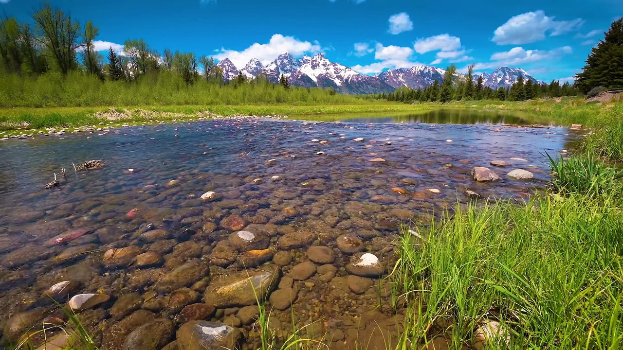 Grand Teton Relaxation _ 1 HOUR of Soothing Scenes from Grand Tetons with Calming Piano Music (4K)