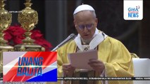 Pope Leo XIV, nanguna sa Christmas mass sa St. Peter's Basilica; kinondena ang kondisyon ng mga Palestino sa Gaza na naiipit sa gulo | Unang Balita