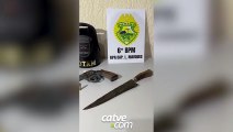 Homem é preso após ameaças com arma e faca no interior de Capitão Leônidas Marques