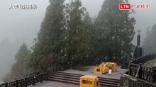 銀白雪景降臨！宜蘭太平山下冰霰 地面結霜