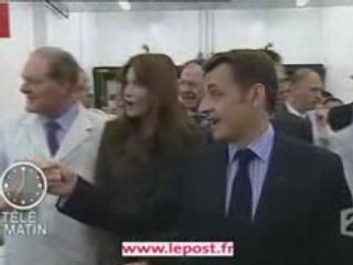 Carla et Nicolas Sarkozy Sarkozy à Rungis