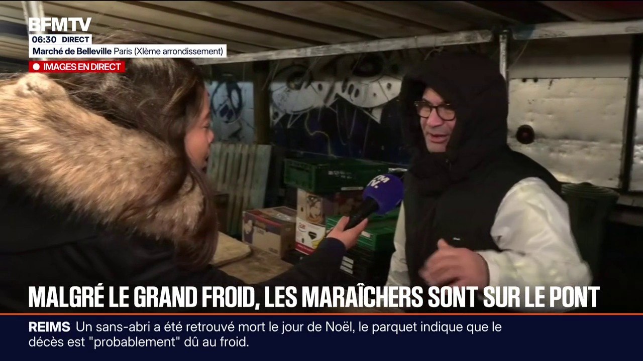 Sur les marchés parisiens, les commerçants confrontés aux températures négatives
