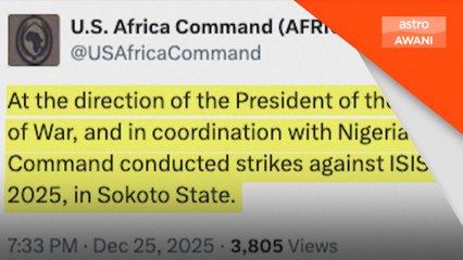 AS lancar serangan udara ke atas IS di Nigeria