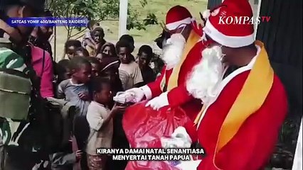 Hari Natal, Satgas Yonif 400/Banteng Raiders Berbagi Kebahagiaan di Papua