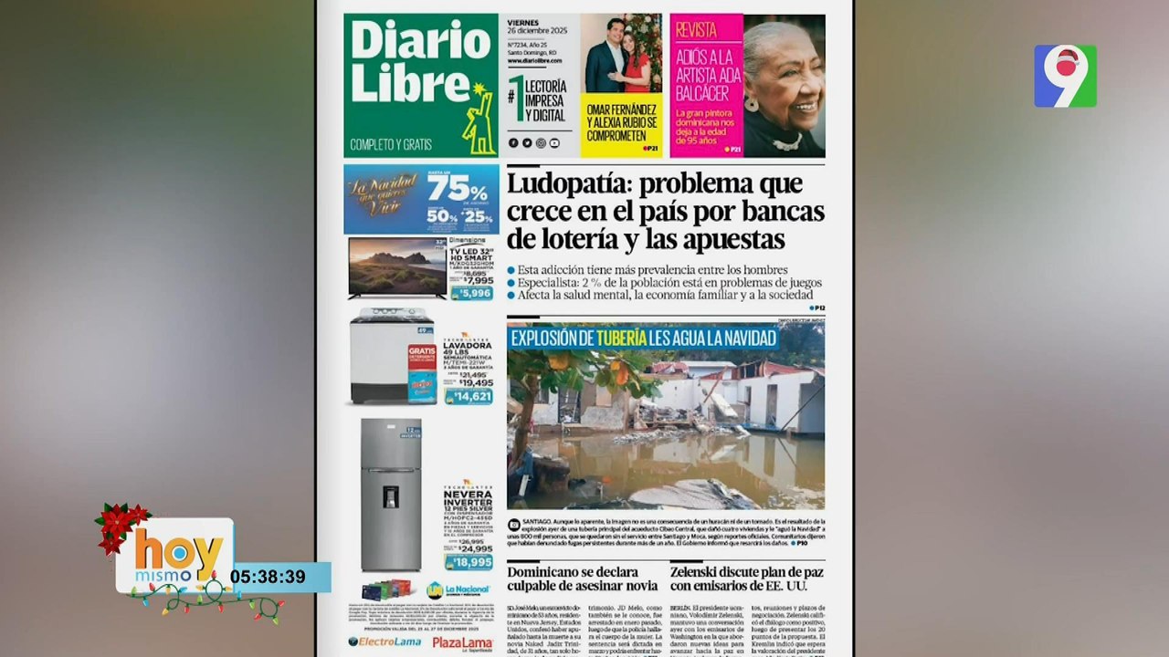 Titulares prensa dominicana viernes 26 de diciembre 2025 | Hoy Mismo