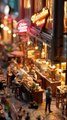 Miniature Night Cafe Diorama | Relaxing Tiny World Cinematic Scene