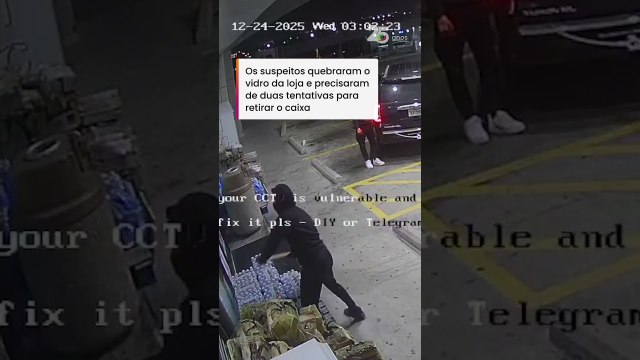 Dupla arranca caixa eletrônico de loja com cabo preso em carro #terranoticiasshorts #shorts