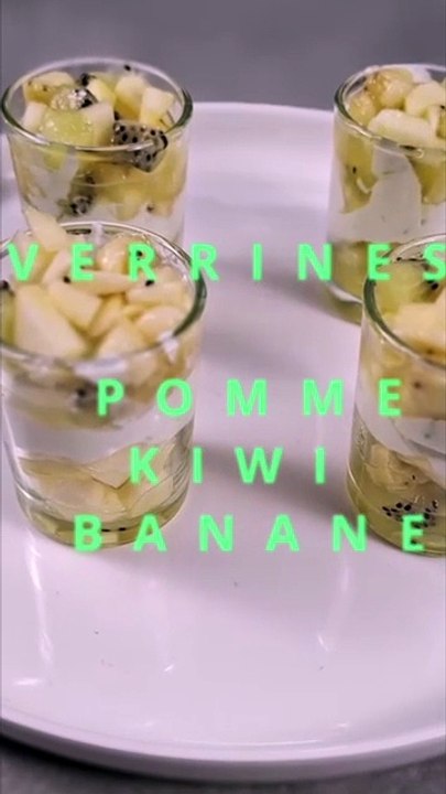 Verrines pommes banane kiwi