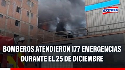 Bomberos atendieron 177 emergencias durante el 25 de diciembre: "Las cifras a nivel nacional van a crecer"