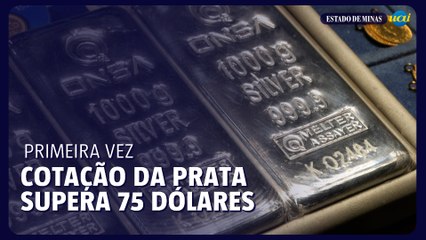 Cotação da prata supera 75 dólares pela primeira vez