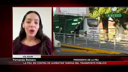 Fernanda Romero habla sobre rechazo de la FEU al aumento de tarifas del transporte público