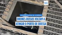 Ataque de drones russos volta a atingir o porto de Odessa e as infraestruturas energéticas