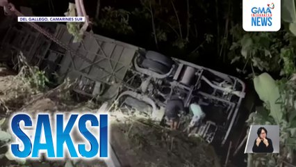 Pag-angat sa bus na nahulog sa bangin, pahirapan | Saksi