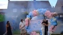 Guests rush to safety after fireworks malfunction during lively gender reveal event