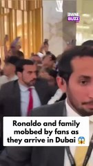 Cristiano Ronaldo, accompanied by fiancée Georgina Rodríguez and son Cristiano Jr, is spotted arriving at Atlantis Dubai for the Globe Soccer Awards ceremony