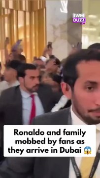 Cristiano Ronaldo, accompanied by fiancée Georgina Rodríguez and son Cristiano Jr, is spotted arriving at Atlantis Dubai for the Globe Soccer Awards ceremony