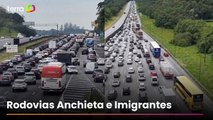 Congestionamento em rodovias de SP complica viagem de quem vai passar o Ano Novo na praia