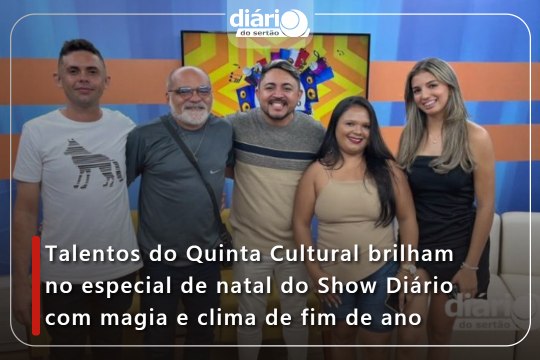 Talentos do Quinta Cultural brilham no especial de natal do Show Diário com magia e clima de fim de ano