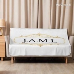 Manta sherpa blanca – colección J.A.M.L