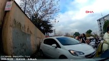 Okuldan çıkan öğrencilerin üzerine otomobilini sürdü; o anlar kamerada