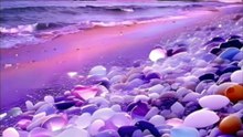 Beach With A Vibrant Purple And Pink Color Palette