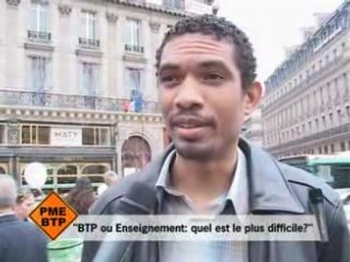 La Question du Mois: BTP ou Enseignement ?