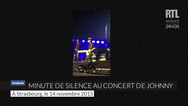 2015 – Johnny Hallyday : le 14 novembre, il réclame une minute de silence à son concert de Strasbourg (RTL)