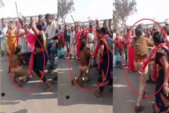 महिला TI को बेहोश होते तक मारी लात