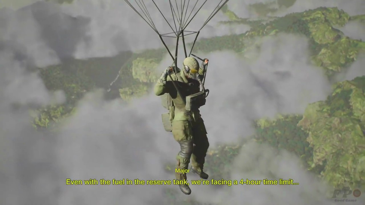 Metal Gear Solid Delta - parachute cutscene