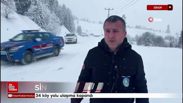 Sinop’ta yoğun kar yağışı: 34 köy yolu ulaşıma kapandı