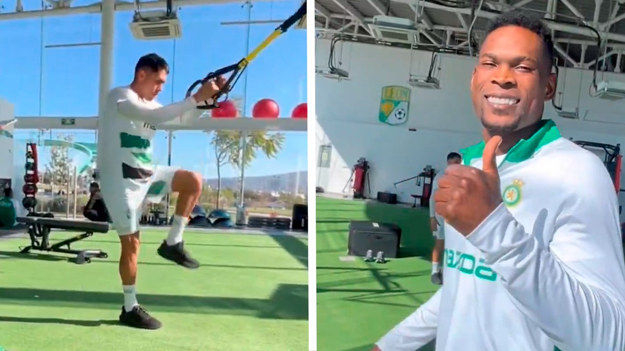 Díber Cambindo y Juanpi Domínguez, nuevos refuerzos de León, ya se entrenan en La Esmeralda