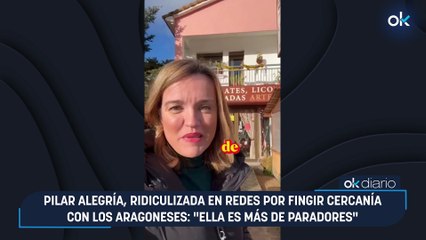 Pilar Alegría, ridiculizada en redes por fingir cercanía con los aragoneses: "Ella es más de Paradores"
