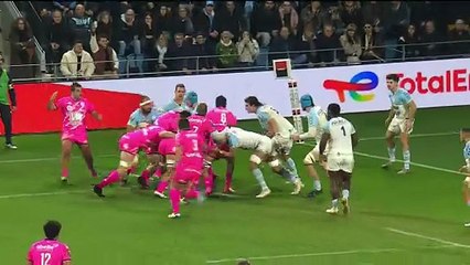 TOP 14 - Essai de Sergo ABRAMISHVILI (SFP) - Aviron Bayonnais - Stade Français Paris