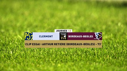 TOP 14 - Essai de Arthur RETIERE (UBB) - ASM Clermont - Union Bordeaux-Bègles