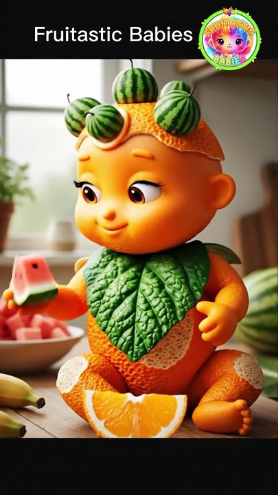Cute Watermelon Baby Eating Watermelon 🍉  AI Frui
