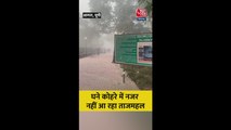 घने कोहरे में नजर नहीं आ रहा ताजमहल