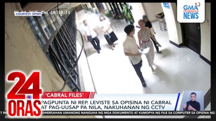 Pagpunta ni Rep. Leviste sa opisina ni Cabral at pag-uusap pa nila, nakuhanan ng CCTV | 24 Oras
