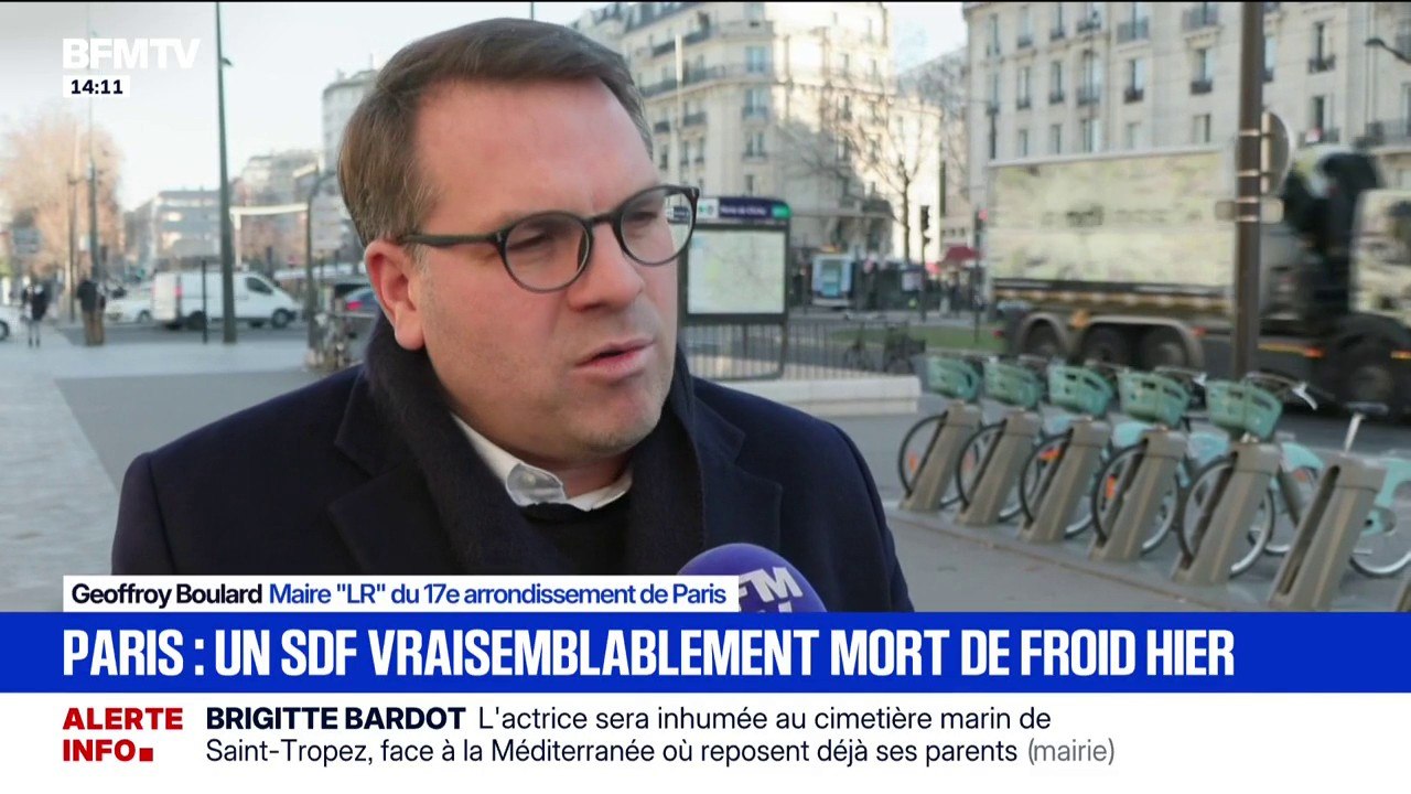 Sans-abri vraisemblablement mort de froid à Paris: "Le rôle des maraudes va être renforcé", assure Geoffroy Boulard, maire du XVIIe arrondissement de Paris
