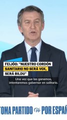 Feijóo: "Nuestro cordón sanitario no será Vox, será Bildu"