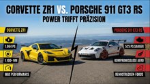 1064 PS Corvette ZR1 vs. 525 PS Porsche 911 GT3 RS – Power trifft Präzision